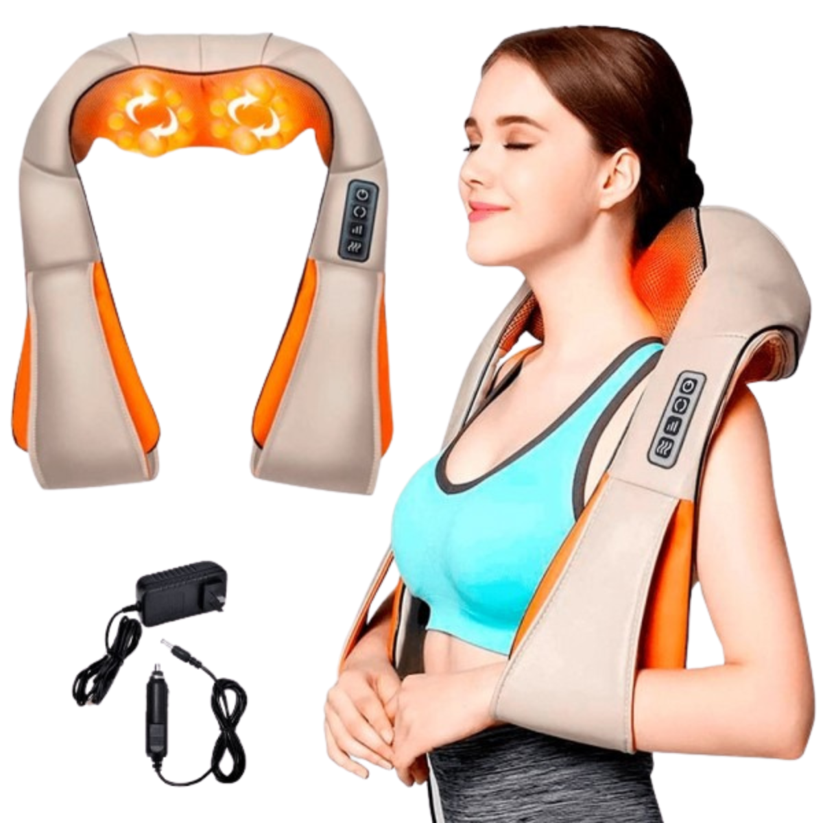 Masajeador Cervical Shiatsu con Calor — Cuello y Hombros