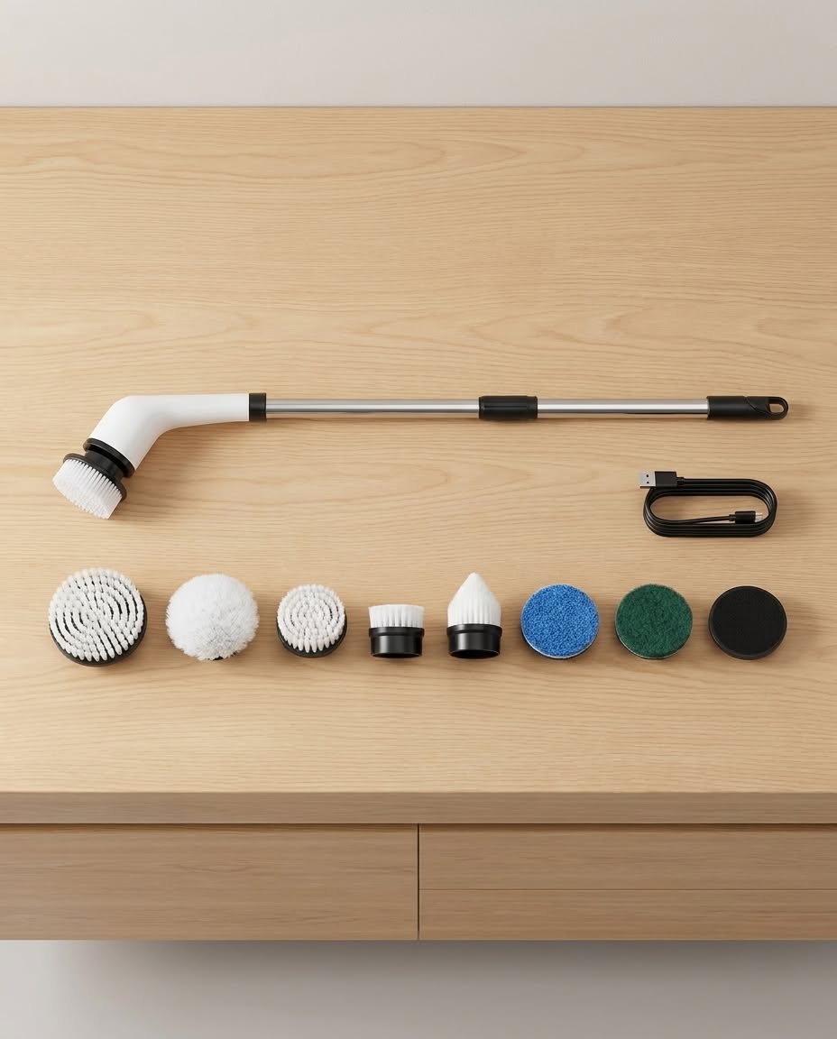 Cepillo con sus cabezales intercambiables y cable USB
