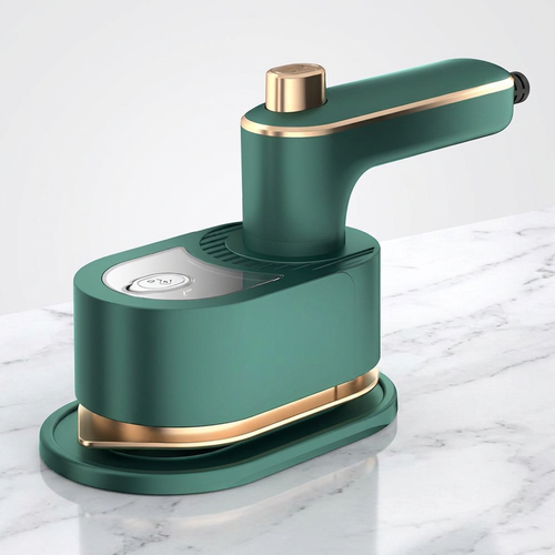 Plancha portátil de vapor 2 en 1 verde compacta
